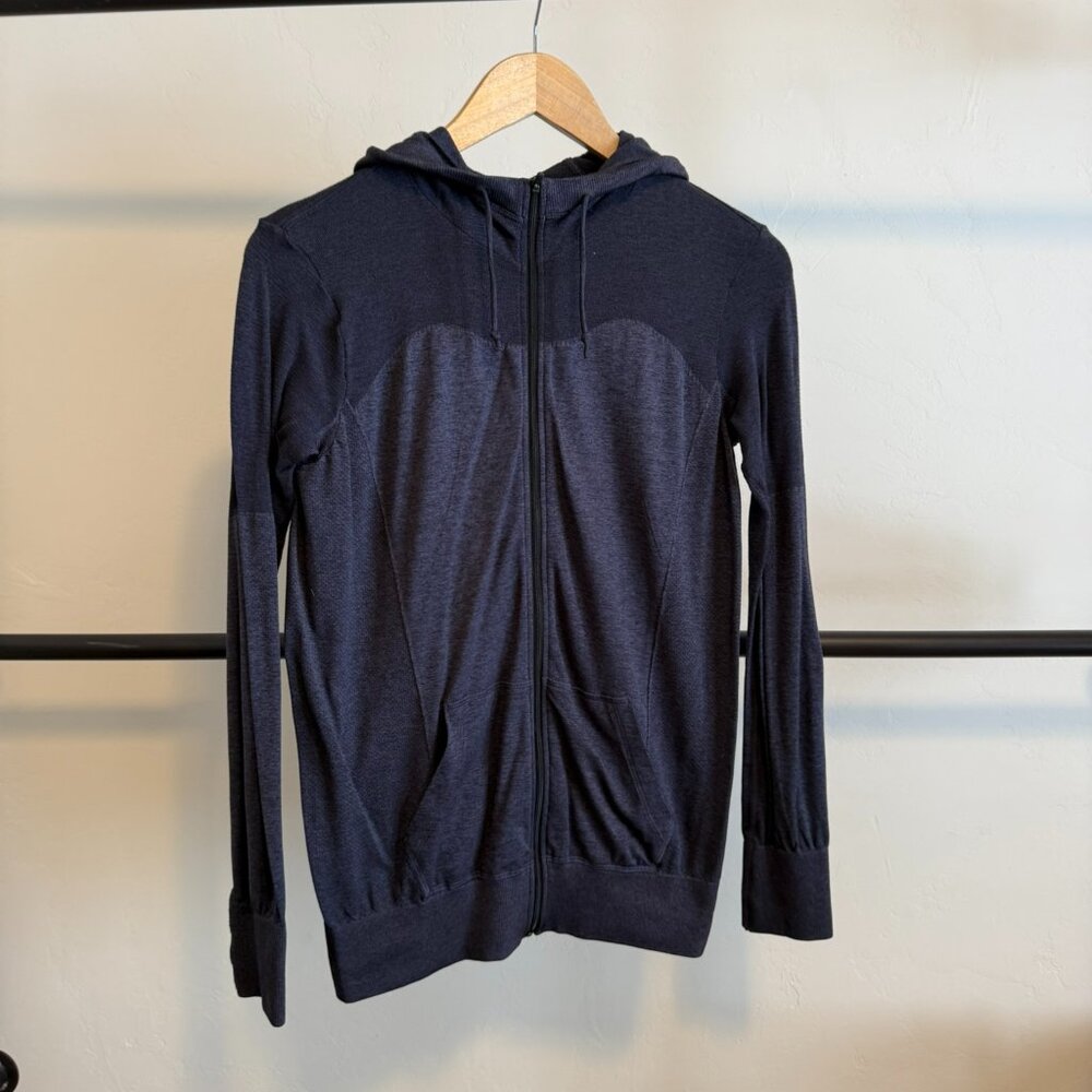 Nike Dri-Fit Dark Midnight Blue Full Zip Hooded Light Weight Jacket M